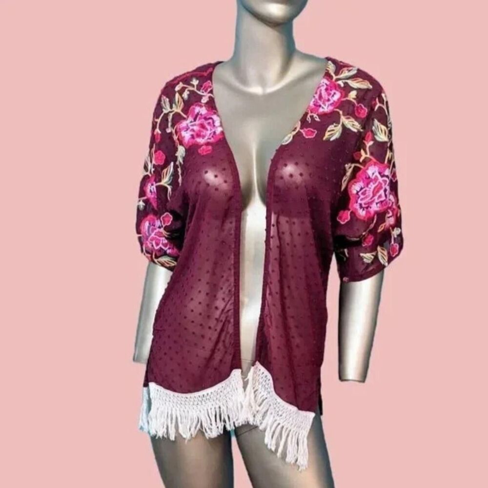 No-brand Women's Burgundy and Red Top